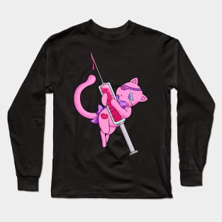 Plush kitty with syringe Long Sleeve T-Shirt